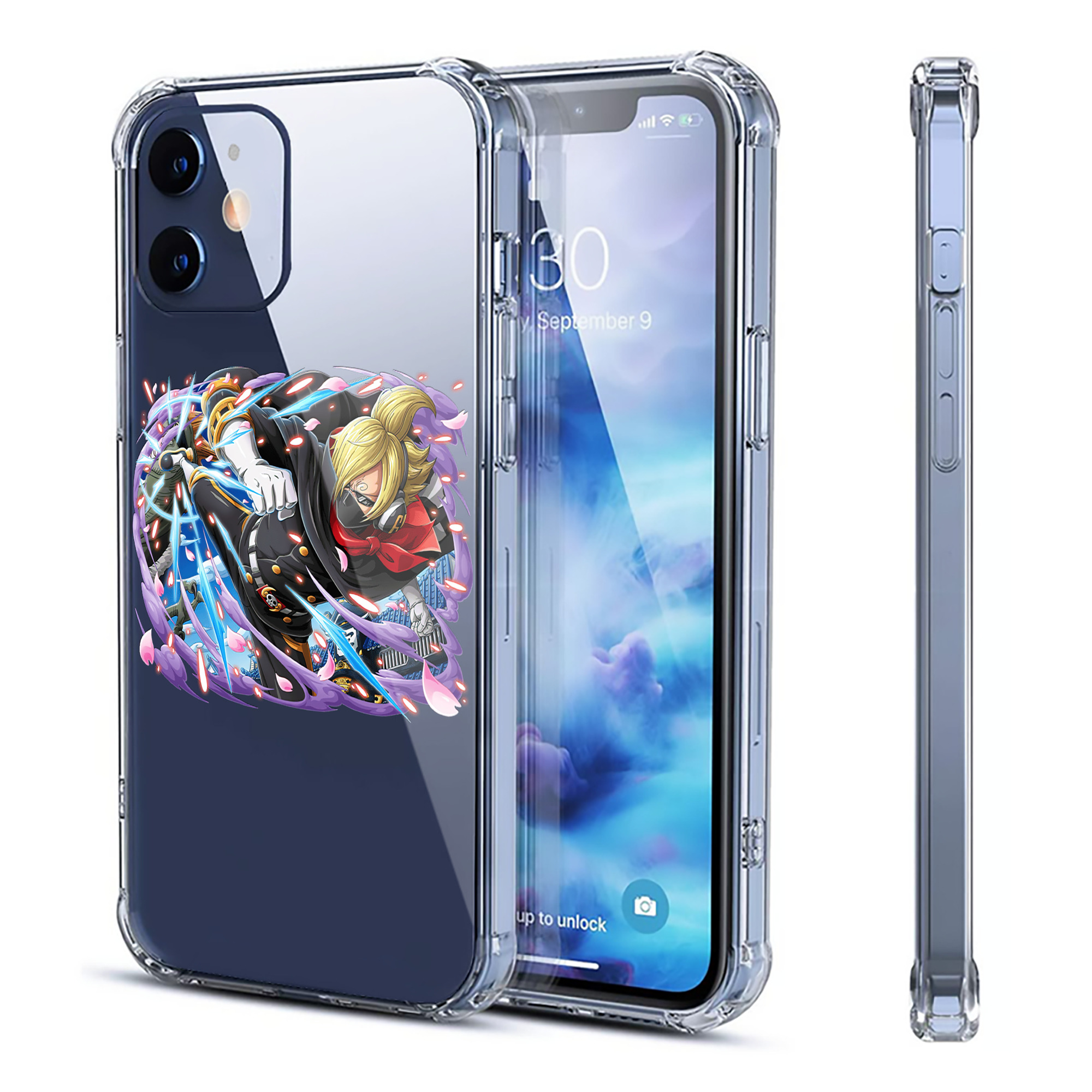 （画像用） ワンピース サンジ ONE PIECE Sanji 【iPhone 12シリーズ対応】透明スマホケース（クリアソフトケース）